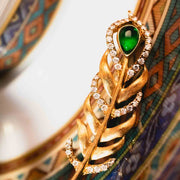 Natural Emerald Diamond Brooch & Pendant D0.21ct. 18K